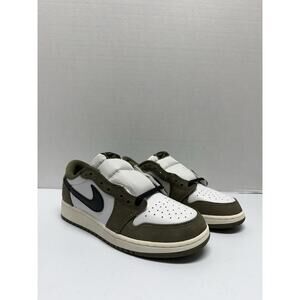 Air Jordan 1 Low GS Medium Olive HQ6999 200 Size 5.5 Y Kids White Suede Low Top